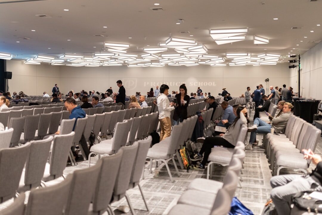 Professional business forum event with participants