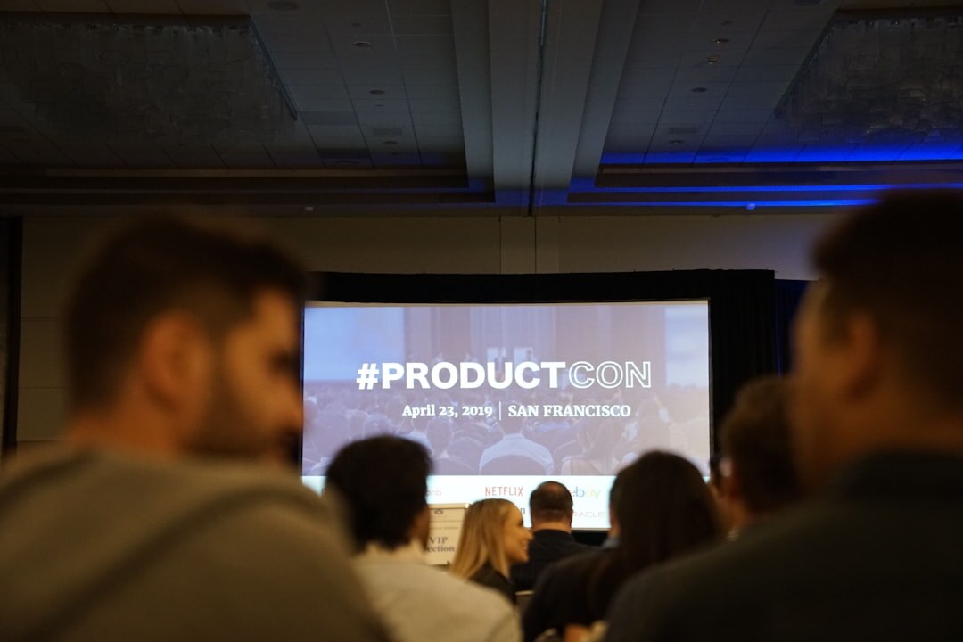 Professional conference stage with large LED screen and lighting